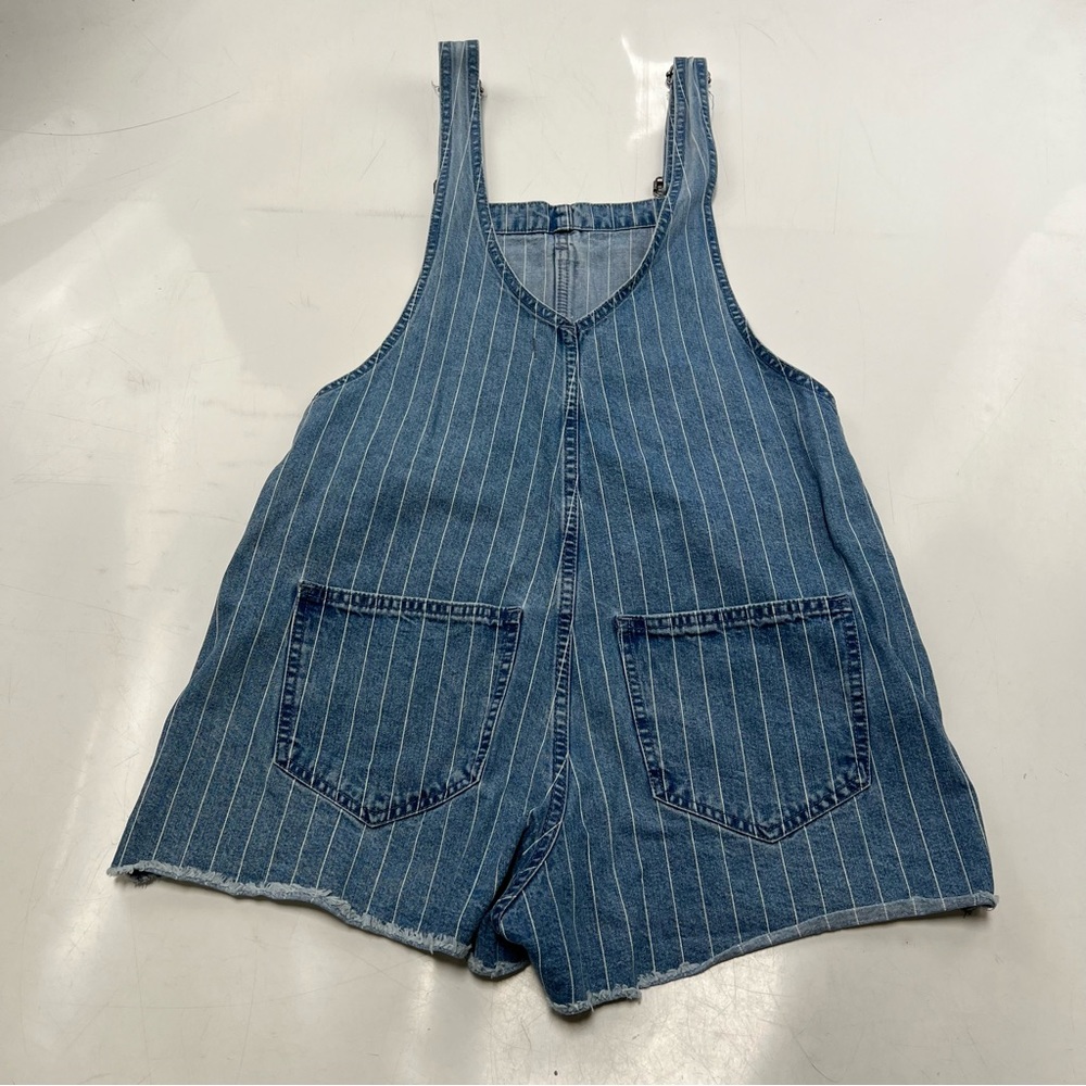 Madewell women’s blue striped denim overall S L98-39 - Picture 3 of 5